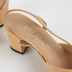 Chanel Beige Slingback Heels Size 36