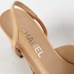 Chanel Beige Slingback Heels Size 36