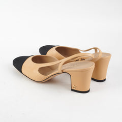 Chanel Beige Slingback Heels Size 36