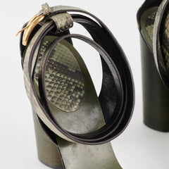 Gucci Snakeskin Strap Heels Green Size 41