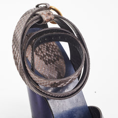 Gucci Snakeskin Ankle Strap Heels Blue Size 41