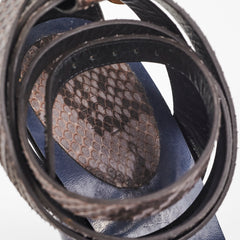 Gucci Snakeskin Ankle Strap Heels Blue Size 41