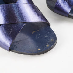 Gucci Snakeskin Ankle Strap Heels Blue Size 41