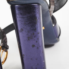 Gucci Snakeskin Ankle Strap Heels Blue Size 41