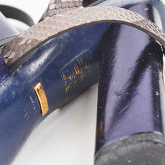 Gucci Snakeskin Ankle Strap Heels Blue Size 41