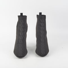 Hermes Black Knit Boots Size 37