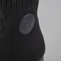 Hermes Black Knit Boots Size 37