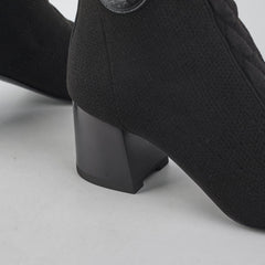 Hermes Black Knit Boots Size 37
