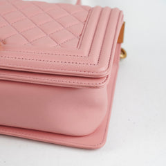 Chanel Old Medium Boy Pink Lambskin