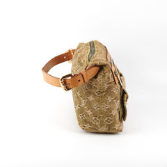 Louis Vuitton Khaki Denim Shoulder Bag