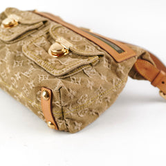 Louis Vuitton Khaki Denim Shoulder Bag