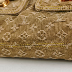 Louis Vuitton Khaki Denim Shoulder Bag