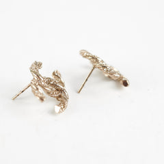 Chanel Coco Logo Bronze Rhinestone Earrings