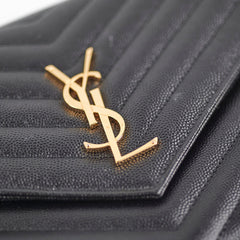 Saint Laurent Grained Leather Black Clutch Wristlet