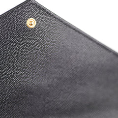 Saint Laurent Grained Leather Black Clutch Wristlet