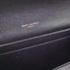 Saint Laurent Grained Leather Black Clutch Wristlet