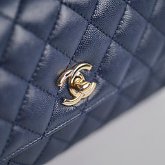 Chanel Small Coco Handle Caviar Navy Microchipped