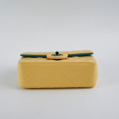 Chanel 21P Mini Rectangular Lambskin Flap Yellow/Blue