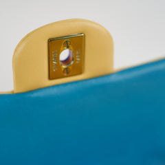 Chanel 21P Mini Rectangular Lambskin Flap Yellow/Blue