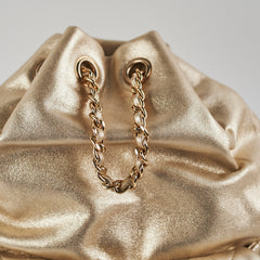 Chanel Metallic Quilted Small Backpack Gold