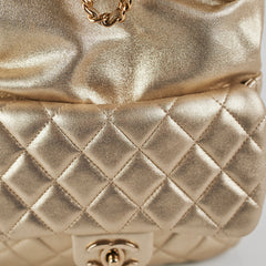 Chanel Metallic Quilted Small Backpack Gold