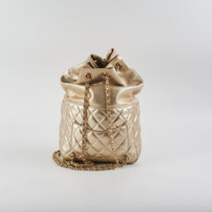 Chanel Metallic Quilted Small Backpack Gold