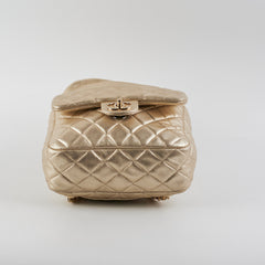 Chanel Metallic Quilted Small Backpack Gold