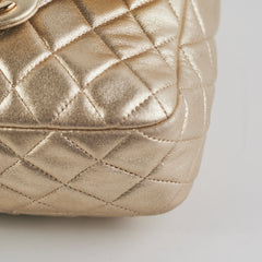 Chanel Metallic Quilted Small Backpack Gold