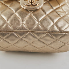 Chanel Metallic Quilted Small Backpack Gold