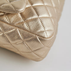 Chanel Metallic Quilted Small Backpack Gold