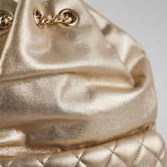 Chanel Metallic Quilted Small Backpack Gold