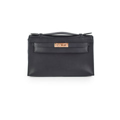 Hermes Kelly Pochette Black U Stamp 2022
