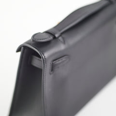 Hermes Kelly Pochette Black U Stamp 2022
