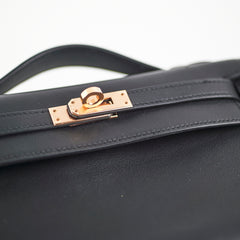 Hermes Kelly Pochette Black U Stamp 2022
