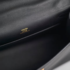 Hermes Kelly Pochette Black U Stamp 2022