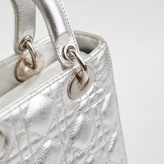 Christian Dior Lady Dior Small Metallic Silver