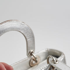 Christian Dior Lady Dior Small Metallic Silver