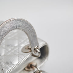 Christian Dior Lady Dior Small Metallic Silver