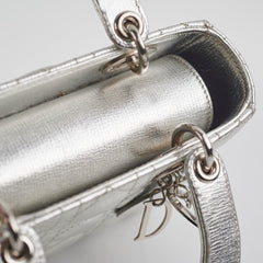 Christian Dior Lady Dior Small Metallic Silver