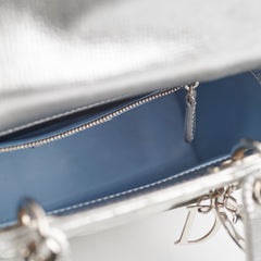 Christian Dior Lady Dior Small Metallic Silver
