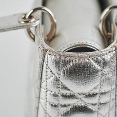 Christian Dior Lady Dior Small Metallic Silver