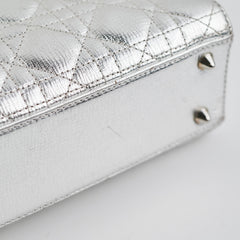 Christian Dior Lady Dior Small Metallic Silver