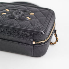 Chanel Small Filigree Vanity Black Caviar