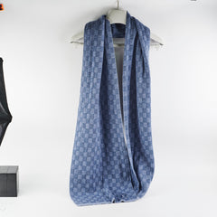 Louis Vuitton Blue Wool Scarf