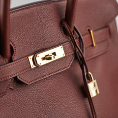 Hermes Birkin 35 Fjord Dark Brown Stamp A Square