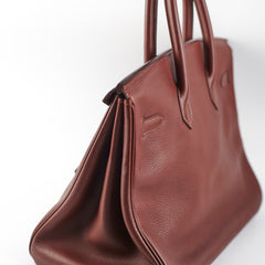 Hermes Birkin 35 Fjord Dark Brown Stamp A Square