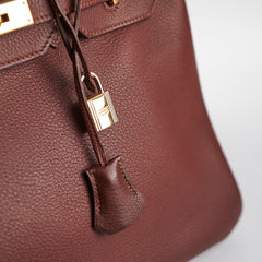 Hermes Birkin 35 Fjord Dark Brown Stamp A Square