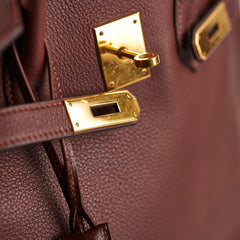 Hermes Birkin 35 Fjord Dark Brown Stamp A Square