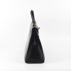 Hermes Kelly 32 Box Calf Black - E Square