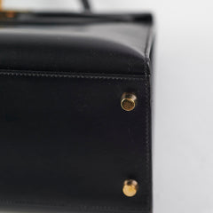 Hermes Kelly 32 Box Calf Black - E Square